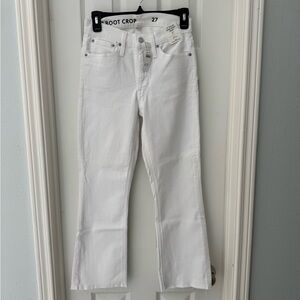 NWT JCrew White Demi Boot Crop Size 27